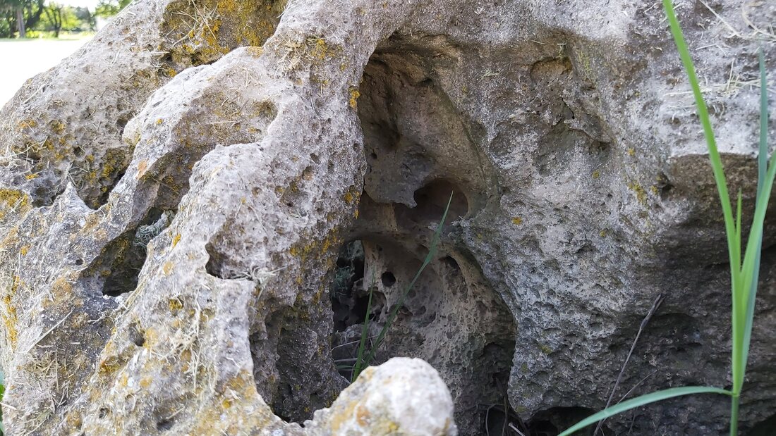 A natural stone detail on the farm